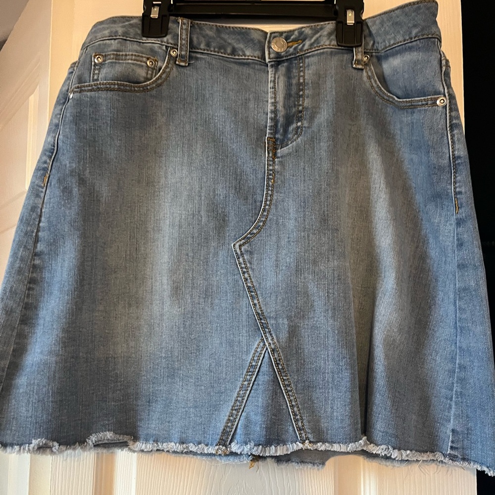 Cato Blue Asymmetrical A-Line Mini Skirt